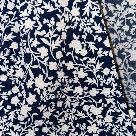 Monteau Navy and White Peplum Blouse - Picture 3 of 5